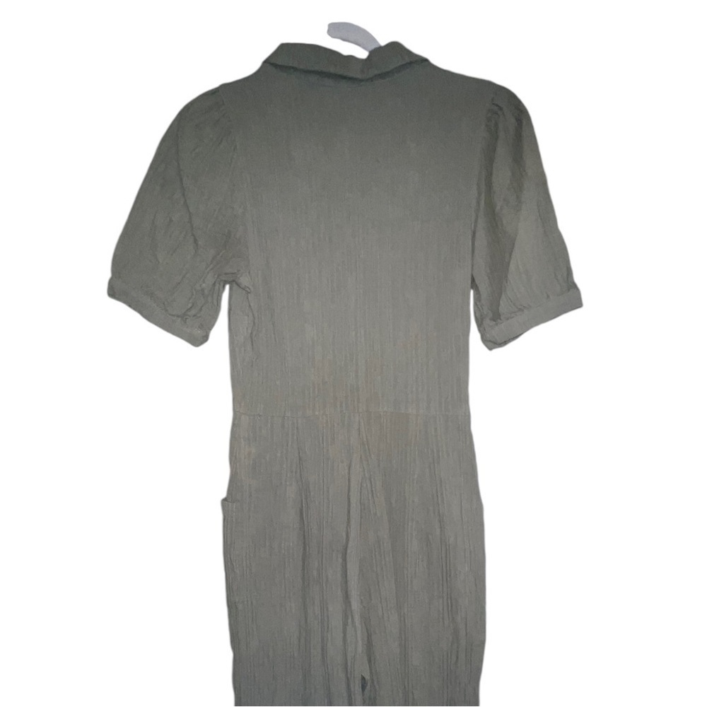 ▶️ The Odells x Anthropologie ◀️ Army Green Textured Utility Jumpsuit Size 6 - Picture 9 of 17